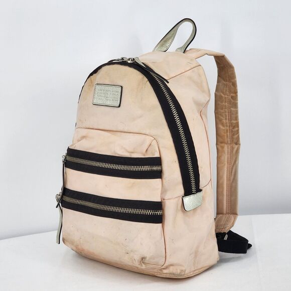 Marc by Marc Jacobs Domo Arigato Packrat Backpack Pink Nylon Leather Trim - Picture 2 of 16